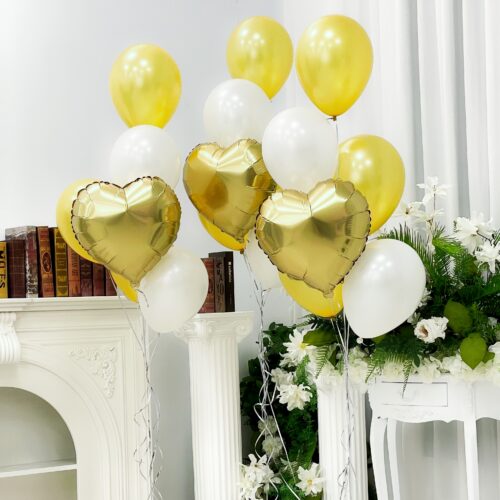 空飄氣球組合<br><span style="font-size: 20px;">(永恆金心花園)</span>