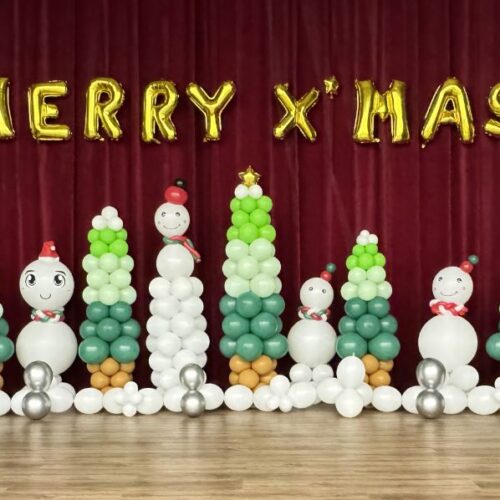 86978 聖誕佈置<br><span style="font-size: 20px;">(白綠雪人組)</span>