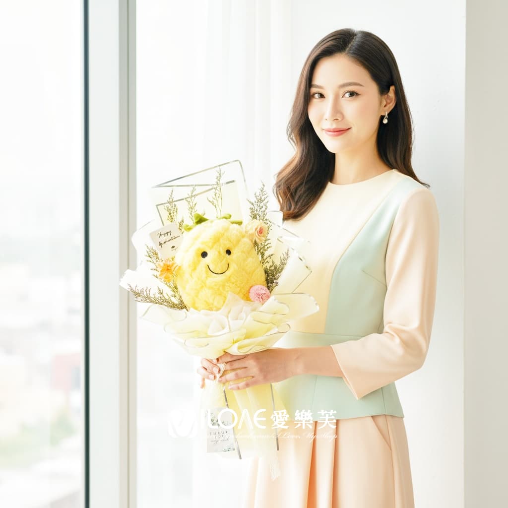 畢業小熊花束<br><span style="font-size: 20px;">(陽光小果)</span>