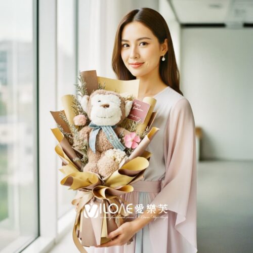 畢業小熊花束<br><span style="font-size: 20px;">(調皮小猴)</span>