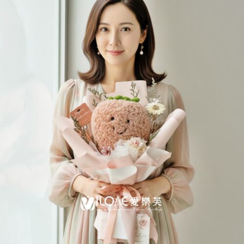 畢業小熊花束<br><span style="font-size: 20px;">(草莓甜心)</span>