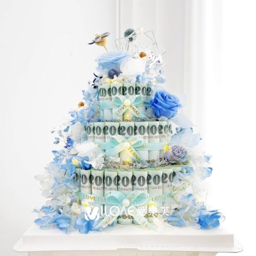 藍色童話蛋糕<br><span style="font-size: 18px;">B12 鈔票蛋糕(不含現金)