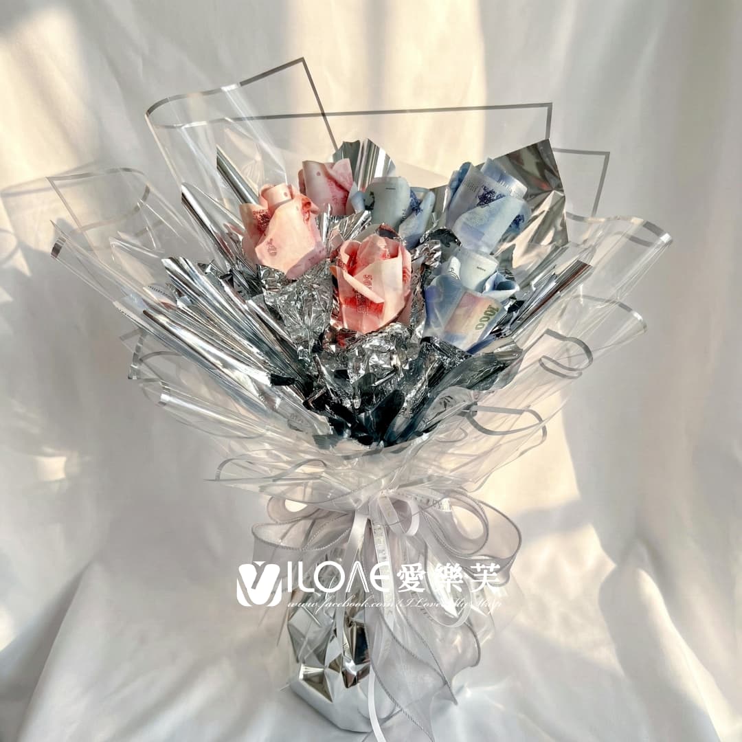 冰晶花束<br><span style="font-size: 18px;">A06 鬱金香花(不含18張現金)</span>