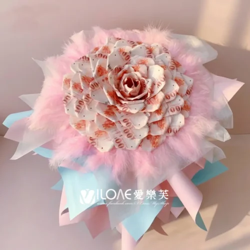 夢幻粉藍<br><span style="font-size: 18px;">A09立體3D玫瑰(不含30張現金)</span>