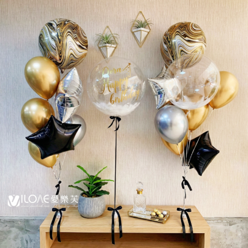 18吋波波球<br><span style="font-size: 20px;">(黑金曜夢)</span>