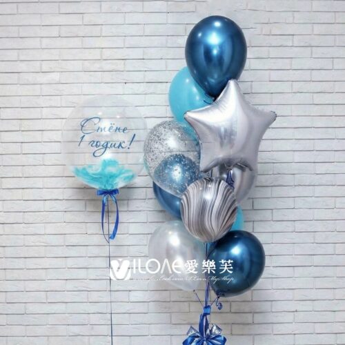 24吋波波球<br><span style="font-size: 20px;">(粉漾金徽)</span>