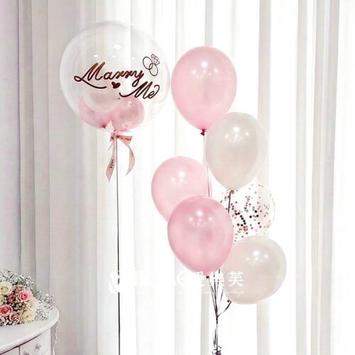 18吋波波球<br><span style="font-size: 20px;">(粉白誓約)</span>