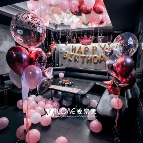 A21生日佈置<br><span style="font-size: 20px;">(玫紅加冕)</span>