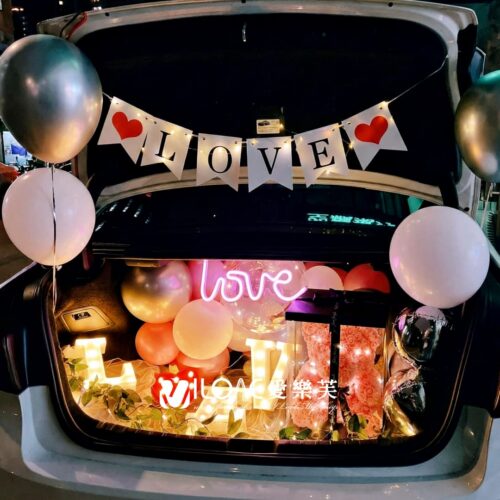 車廂佈置<br><span style="font-size: 20px;">(粉玫夜語)</span>