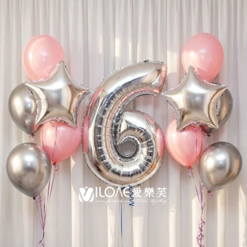 數字組合空飄<br><span style="font-size: 20px;">(粉紅金綴)</span>