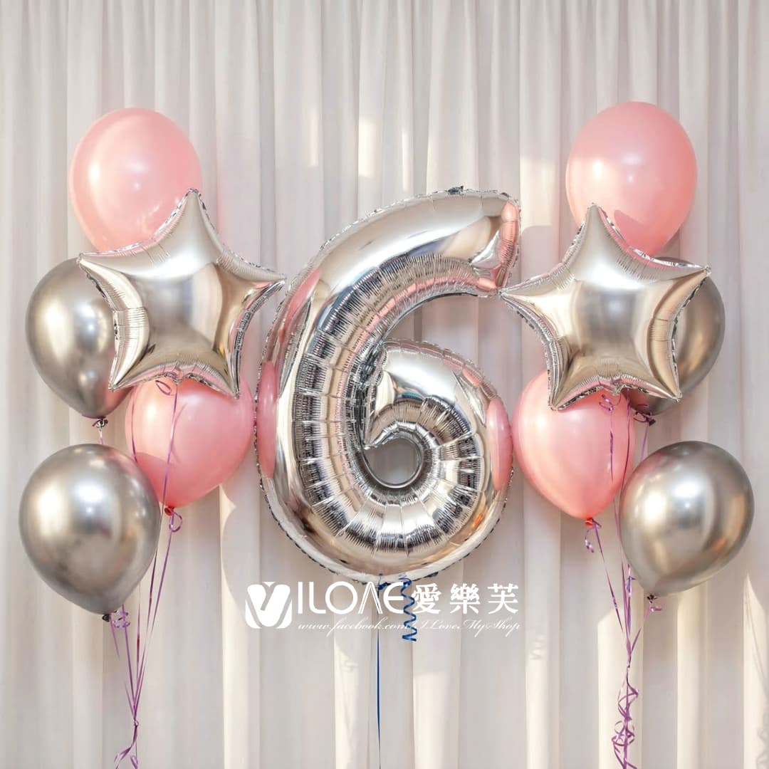 數字組合空飄<br><span style="font-size: 20px;">(粉紅金綴)</span>