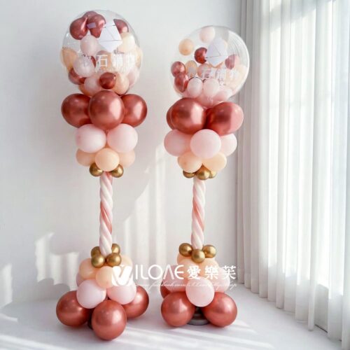 波波氣球柱<br><span style="font-size: 20px;">(24吋 翠羽粼光 1柱)</span>