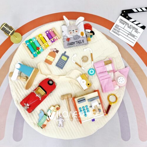 抓周道具包<br><span style="font-size: 20px;">(多彩木質道具組)</span>