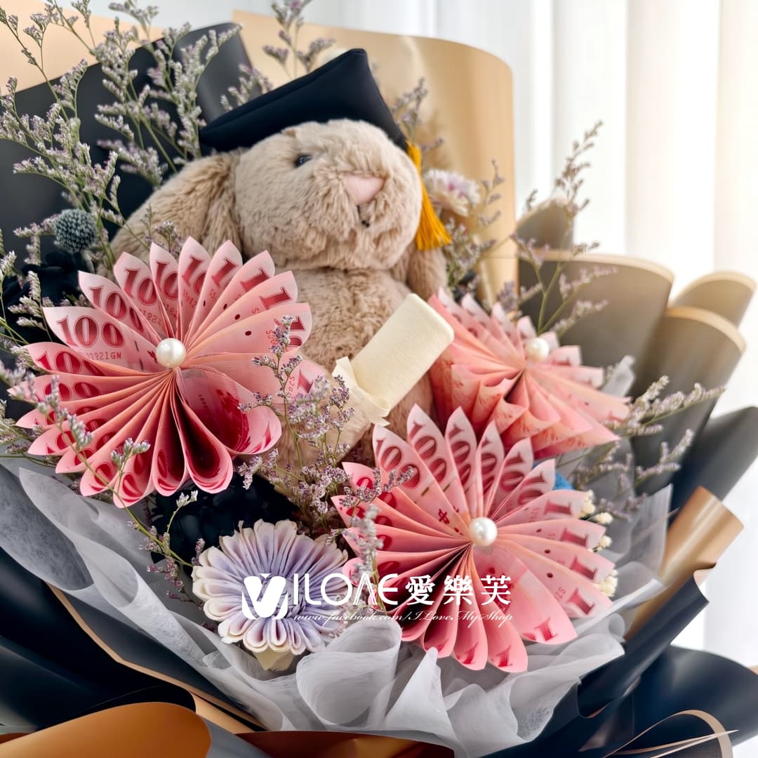 (代包)畢業萌兔<br><span style="font-size: 18px;">畢業花束(不含30張現金、玩偶)</span>:圖片 4