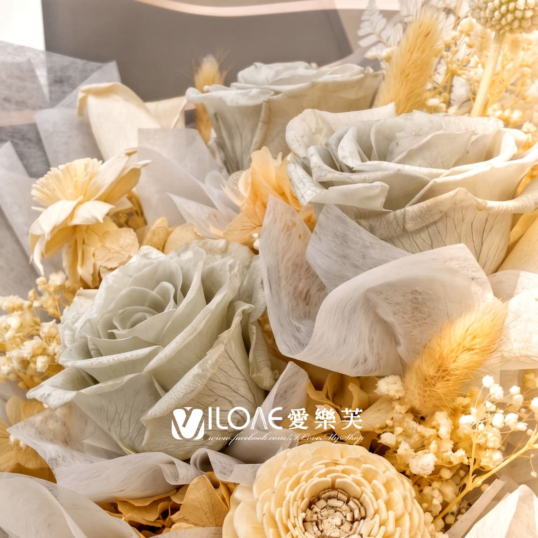 霧灰奶霜<br><span style="font-size: 18px;">(三朵永生花款)</span>:圖片 4