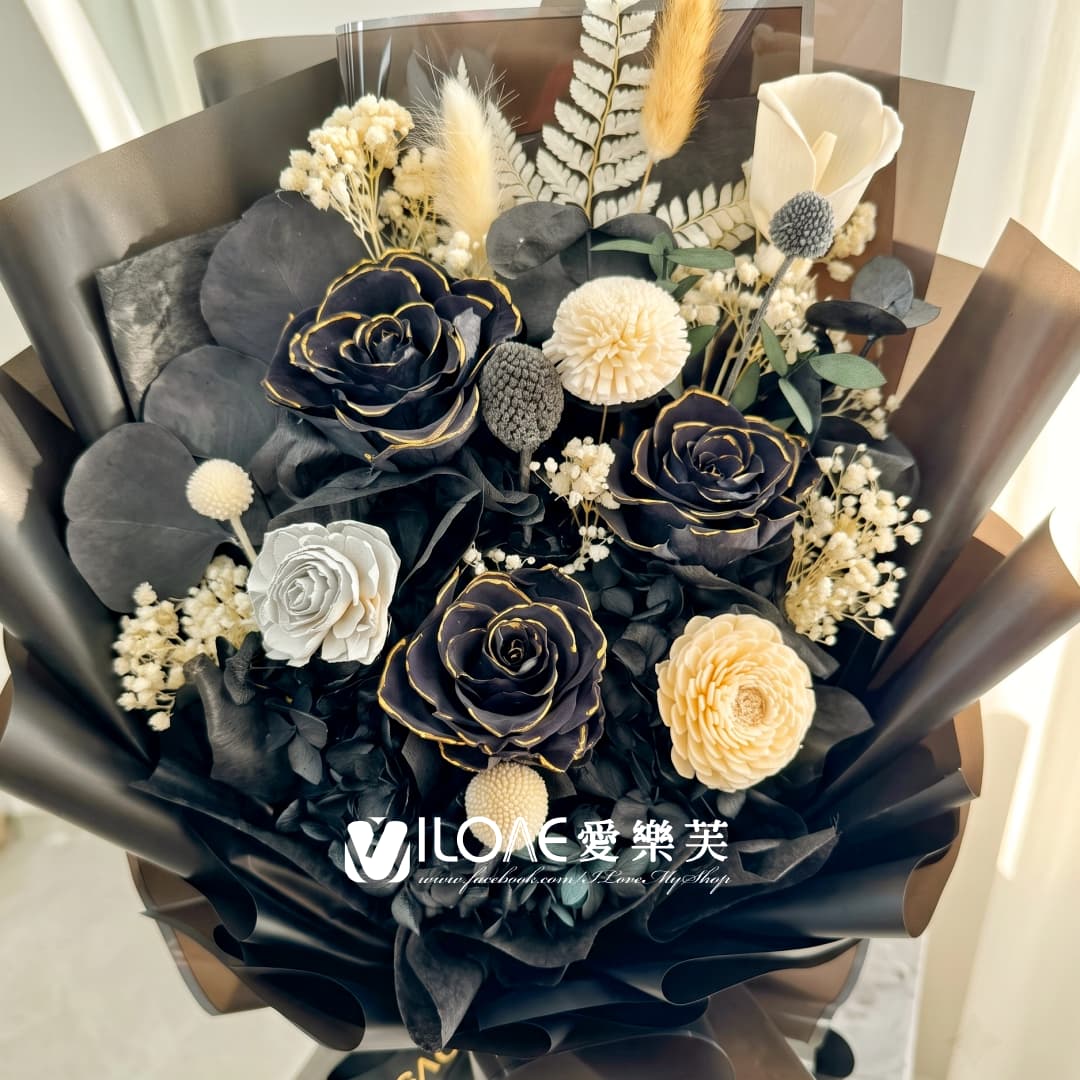 黑尊致愛<br><span style="font-size: 18px;">(三朵永生花款)</span>:圖片 3