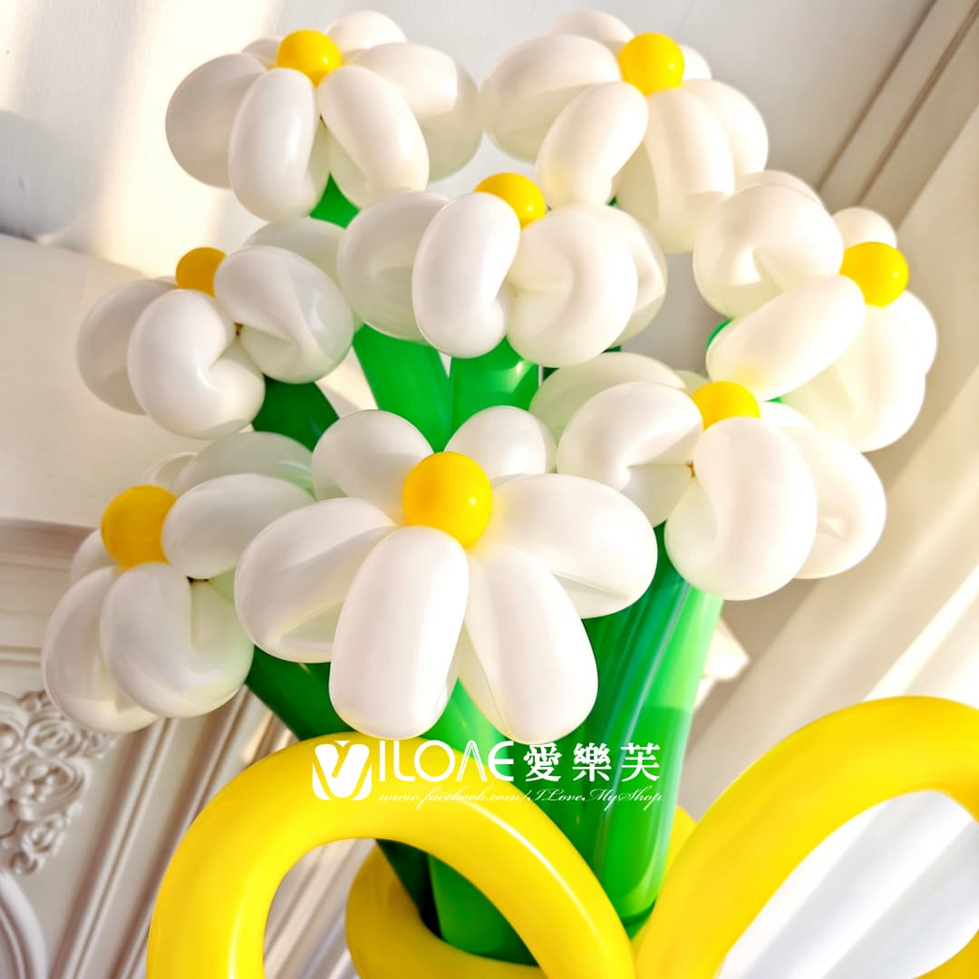 氣球花束<br><span style="font-size: 20px;">(8朵雛菊花)</span>:圖片 2