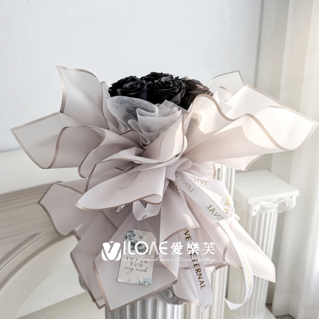 黑白羽翼<br><span style="font-size: 18px;">(永生/乾燥花)</span>:圖片 3